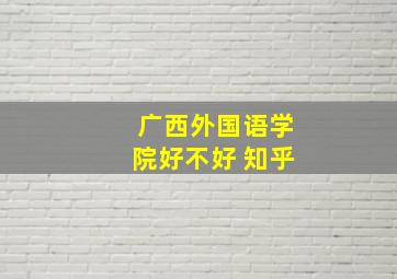 广西外国语学院好不好 知乎